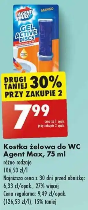 Biedronka Kostka żelowa do WC Agent Max, 75 ml oferta