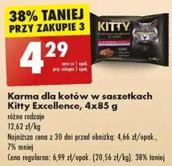 Biedronka Karma dla kotów w saszetkach Kitty Excellence, 4x85 g oferta