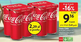 Intermarche Coca-Cola 4 x 0,33 l oferta