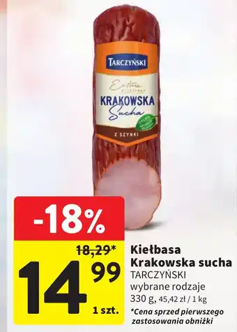 Intermarche Kiełbasa Krakowska sucha 330 g oferta