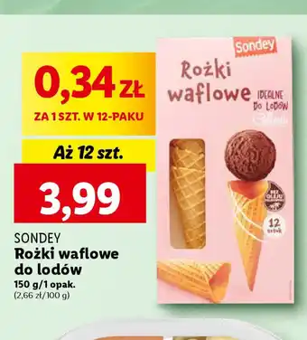 Lidl SONDEY Rożki waflowe do lodów 150 g oferta