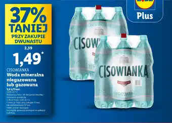 Lidl CISOWIANKA Woda mineralna niegazowana 1,5 L oferta