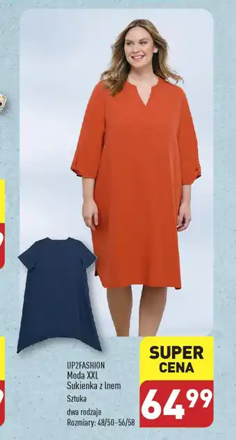 ALDI UP2FASHION Moda XXL Sukienka z lnem oferta