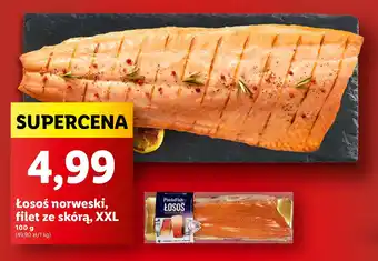 Lidl Łosoś norweski, filet ze skórą, XXL 100 g oferta