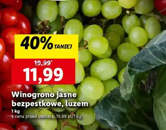 Lidl Winogrono jasne bezpestkowe, luzem 1 kg oferta