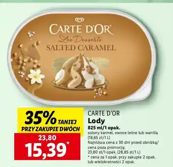 Lidl Lody owoce leśne Algida carte d'or les desserts oferta