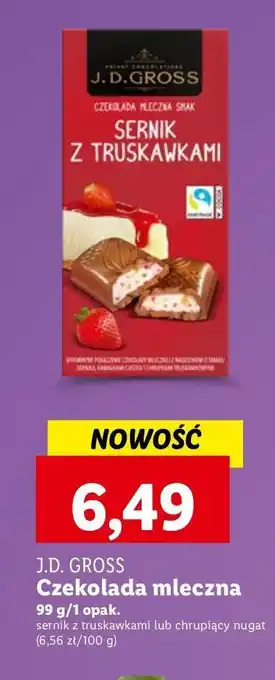 Lidl Czekolada sernik z truskawkami J.d.gross oferta