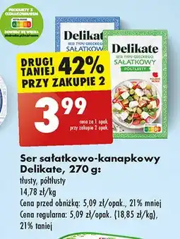 Biedronka Ser sałatkowy typu greckiego tłusty Delikate oferta