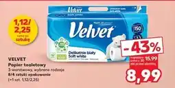 Kaufland Velvet Delikatnie Biały Papier toaletowy 8 rolek oferta