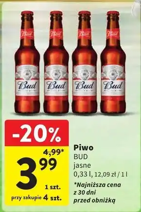 Intermarche Bud Piwo jasne 330 ml oferta