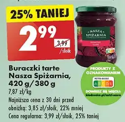 Biedronka Buraczki tarte Nasza spiżarnia oferta