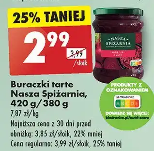 Biedronka Buraczki tarte Nasza spiżarnia oferta