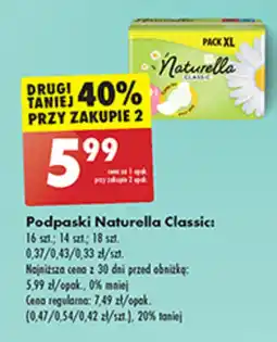 Biedronka Podpaski Naturella Classic oferta
