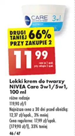 Biedronka Lekki krem do twarzy NIVEA Care 3w1/5w1, 100 ml oferta