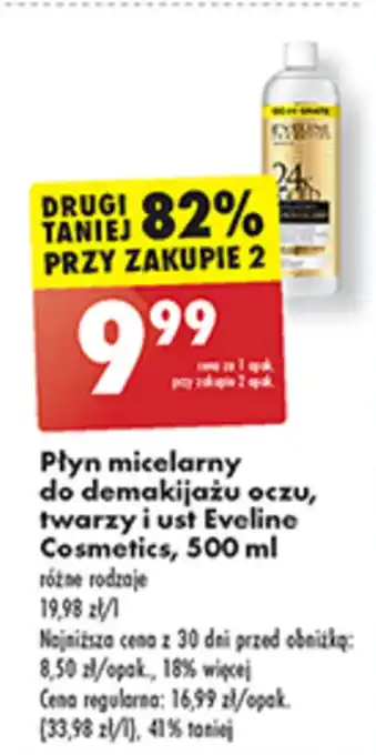 Biedronka Płyn micelarny do demakijażu OCZU, twarzy i ust Eveline Cosmetics, 500 ml oferta