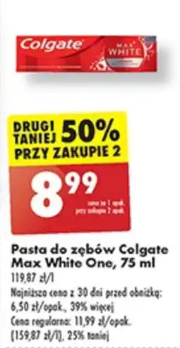 Biedronka Pasta do zębów Colgate Max White One, 75 ml oferta