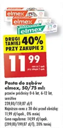 Biedronka Pasta do zębów elmex, 50/75 ml oferta