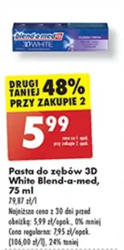 Biedronka Pasta do zębów 3D White Blend-a-med, 75 ml oferta