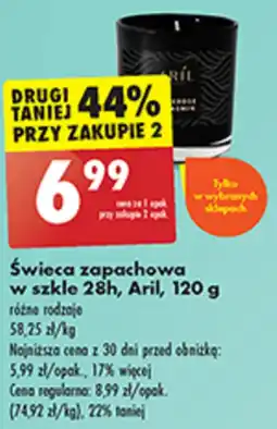 Biedronka Świeca zapachowa w szkle 28h, Aril, 120 g oferta