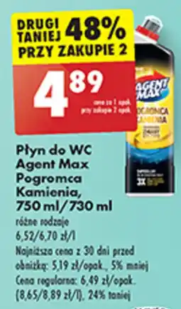 Biedronka Płyn do WC Agent Max Pogromca Kamienia, 750 ml oferta