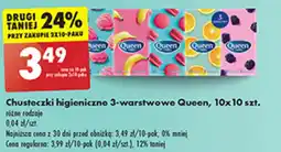 Biedronka Chusteczki higieniczne 3-warstwowe Queen, 10x10 szt. oferta