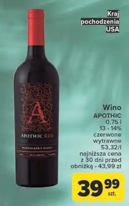 Carrefour Market Wino wytrawne Apothic oferta