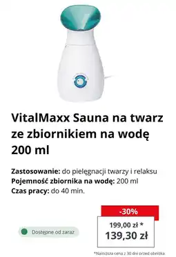 VitalMaxx Sauna na twarz ze zbiornikiem na wodę 200ml