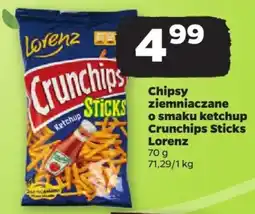 Netto Chipsy ziemniaczane o smaku ketchup Crunchips Sticks Lorenz 70 g oferta