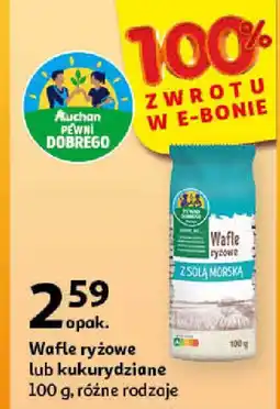 Auchan Wafle ryżowe lub kukurydziane 100 g oferta