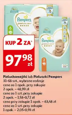 Auchan Pieluchomajtki lub Pieluszki Pampers 2 x 31-68 szt. oferta