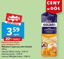 Auchan Makaron 5-jajeczny nitki Goliard 250 g oferta