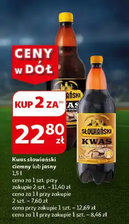 Auchan Kwas słowiański ciemny lub jasny 2 x 1,5 l oferta
