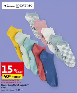 Auchan Stopki damskie lub męskie 5 par oferta