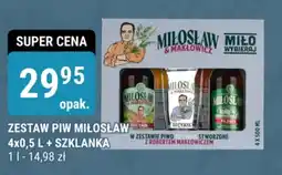 bi1 ZESTAW PIW MIŁOSŁAW 4x0,5 L + SZKLANKA oferta