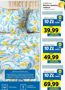Lidl LIVARNO home Pościel z bawełny renforcé 140x200cm + 70x80cm oferta