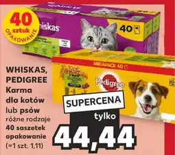 Kaufland WHISKAS PEDIGREE Karma dla kotów lub psów 40 saszetek oferta