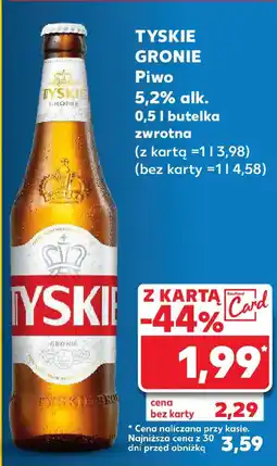 Kaufland TYSKIE GRONIE Piwo 5,2% alk. 0,5l oferta