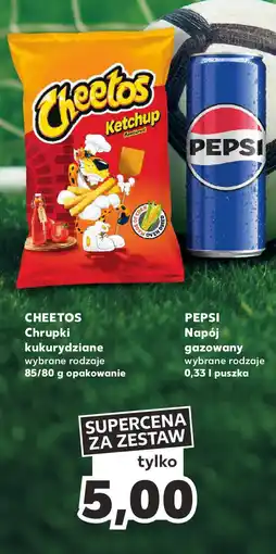 Kaufland CHEETOS Chrupki kukurydziane 85/80 g + PEPSI Napój gazowany 0,33l oferta