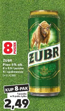 Kaufland ŻUBR Piwo 6% alk. 8 x 0,5 I oferta