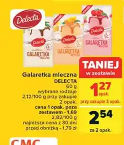 Carrefour Galaretka mleczna malinowa Delecta oferta