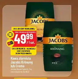 Polomarket Kawa ziarnista Jacobs Krönung lub Crema Jacobs Douwe Egberts, 1 kg oferta