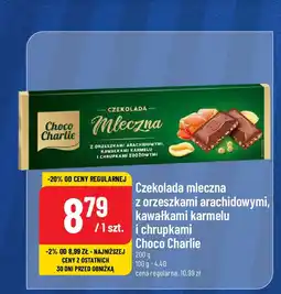 Polomarket Czekolada mleczna z orzeszkami arachidowymi, kawałkami karmelu i chrupkami Choco Charlie 200 g oferta
