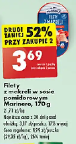 Biedronka Filety z makreli w sosie pomidorowym Marinero, 170 g oferta