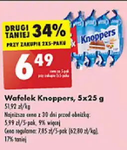 Biedronka Wafelek Knoppers, 5 x 25 g oferta