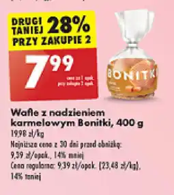 Biedronka Wafle z nadzieniem karmelowym Bonitki, 400 g oferta