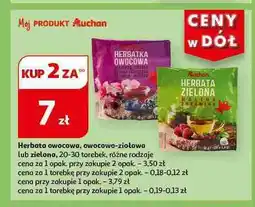 Auchan Herbata zielona malina- żurawina Auchan różnorodne (logo czerwone) oferta