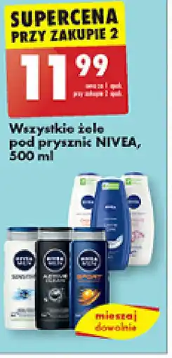 Biedronka Wszystkie żele pod prysznic NIVEA 500 ml oferta