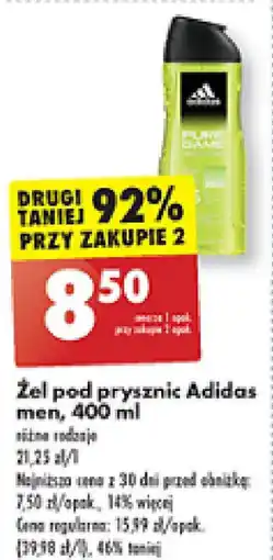 Biedronka Żel pod prysznic Adidas men 400 ml oferta