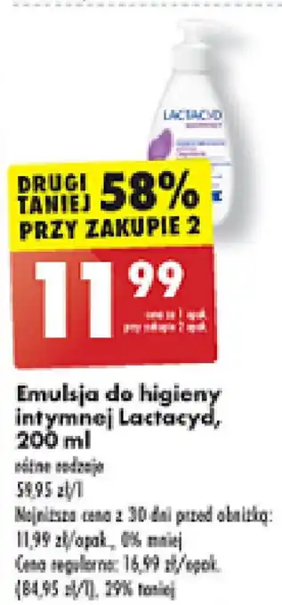 Biedronka Emulsja do higieny intymnej Lactacyd 200 ml oferta