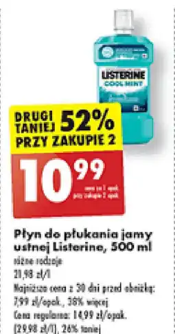 Biedronka Płyn do płukania jamy ustnej Listerine 500ml oferta